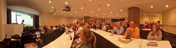 GitHubEducation's tweet image. Standing room only with @matthewmccull introducing CS teachers to GitHub at #sigcse2014
