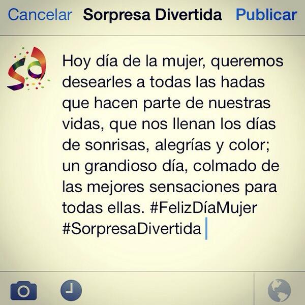 SorpreDivertida's tweet photo. #FelizDíaMujer #SorpresaDivertida http://t.co/er32NZ1pLm