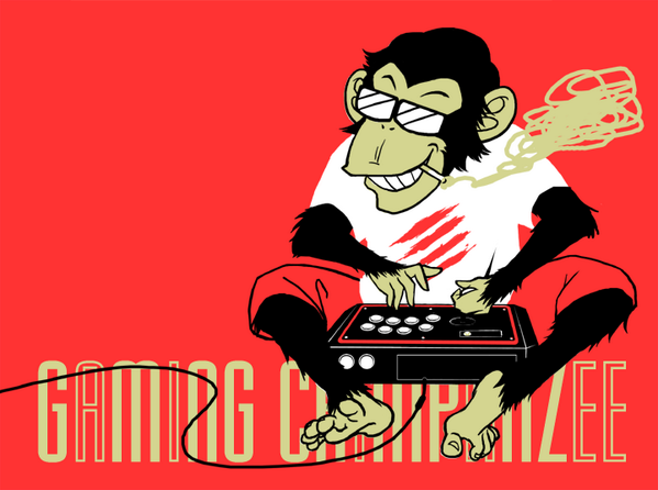 umami_dashi's tweet image. 世にも珍しい格ゲーするチンパンジー（※実在する人物とは一切関係ありません