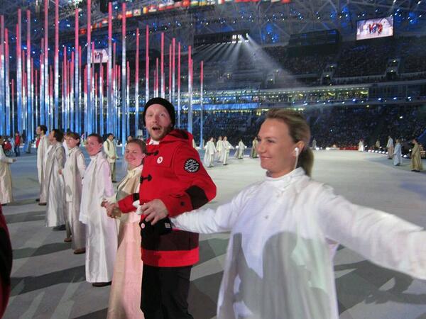 11Dixons's tweet image. Great shot of me showing off my dance moves at the opening ceremonies. #Sochi2014 #DanceMachine