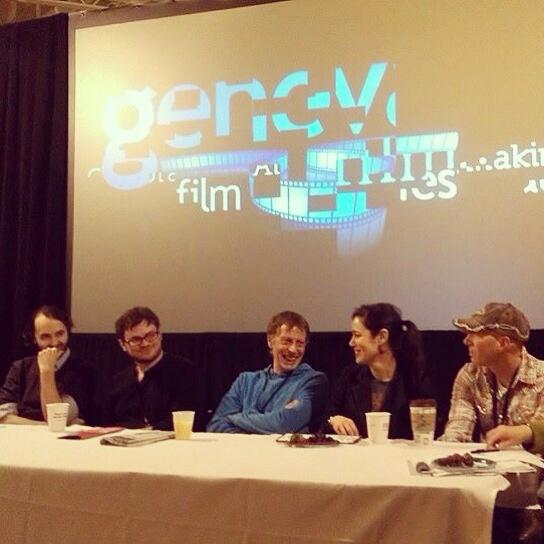 TheDiariesFilm's tweet photo. Director Nick Nylen (2nd from left) participates in a filmmakers panel at Geneva Film Festival 2014 for "The Diaries" http://t.co/9htNyKmAF0