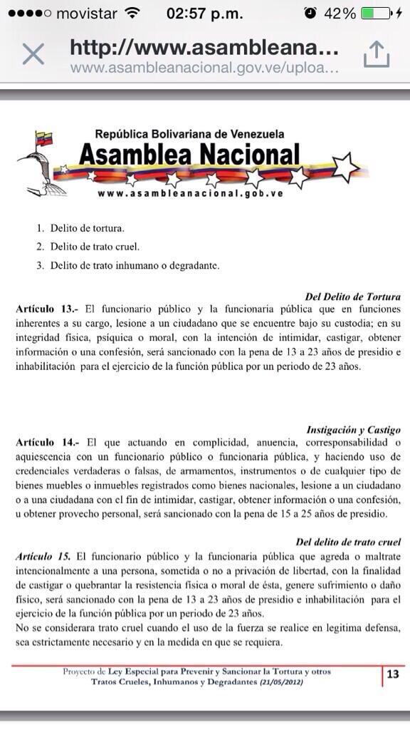 ferrarimiguel's tweet photo. El delito de tortura está tipificado en la ley. Sin justicia no habrá #Paz http://t.co/yonUee3qtq