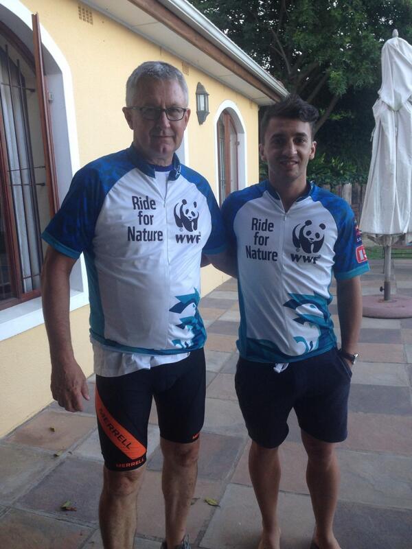 The big guy and myself are proud to join the @WWFPandaPeloton in facing the wind in tomorrows <a href="/CycleTour_SA/">Черниговцевa Рада</a>.