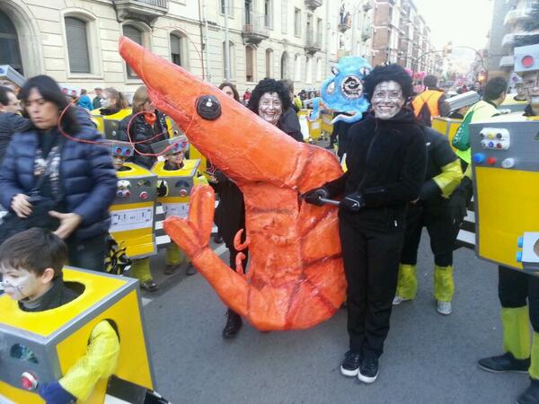 mercadermm's tweet photo. La gamba de l'escola Vedruna Palamos al carnaval de Ripoll. http://t.co/biICvfJdMx