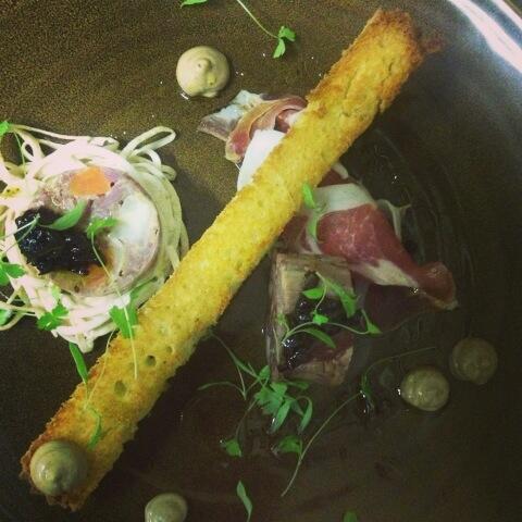 CamdenKitchen's tweet photo. Duck,Black Pudding,Celeriac,Truffed Balsamic Emulsion,Cured Ham http://t.co/jwnmfpIPSL