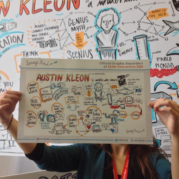 ImageThink's tweet photo. The prints from @austinkleon 's keynote #showURwork have arrived! Come and get them - 12 PM outside Ballroom A! #SXSW http://t.co/lmjjarriO0