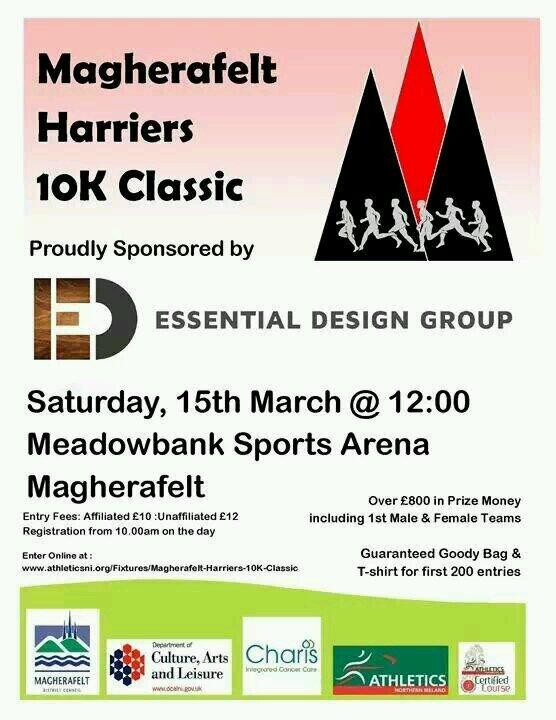 Well done to our athletes today at Carmen,Roe Valley &amp; Park Run.Up next is the short trip to Magherafelt Harriers 10K