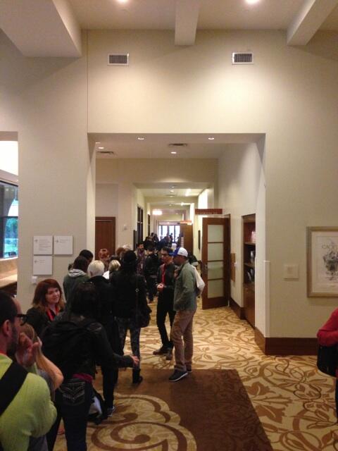SonnyJohns's tweet photo. Solid line forming for the @LiveWorld #BeginAtEnd workshop! Thanks for making the trip up here! http://t.co/cgzEITRhAj