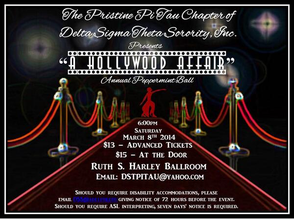 Join the ladies of Pi Tau tonight for a HOLLYWOOD AFFAIR! 6:00pm in Alumni House at Adelphi University