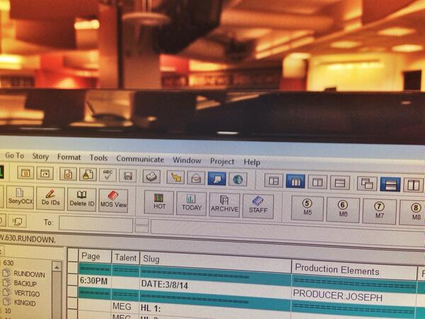 josephsuttner's tweet photo. Producing my first show at @KING5Seattle today! Woohoo! http://t.co/gYi1vLGHK1