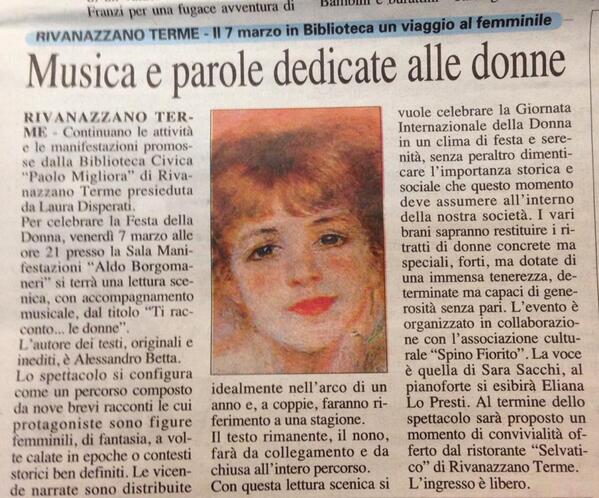 SpinoFiorito's tweet photo. Un omaggio speciale alle donne, una serata speciale! #festadelladonna http://t.co/R7JuRgVHsQ