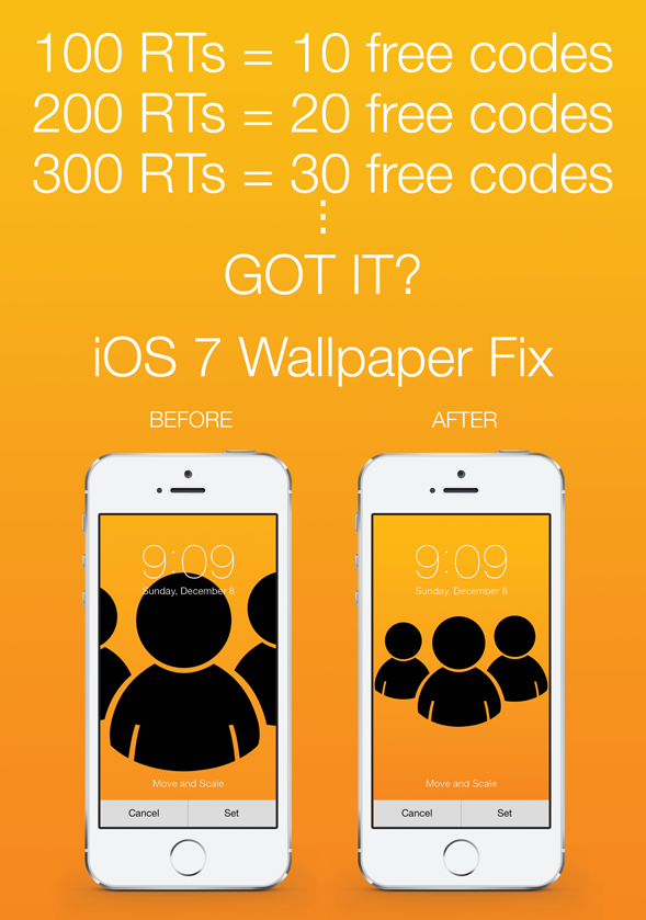 WallpaperFixApp's tweet photo. 100 RTs = 10 free codes, 200 RTs = 20 free codes,…. GOT IT? So lets retweet!! https://t.co/kFlrcBGQn0 http://t.co/jJzwaWfLoQ