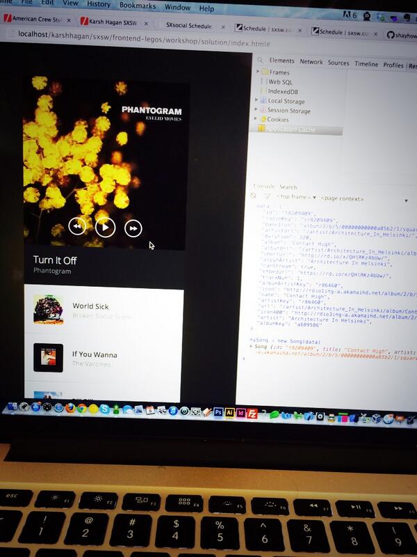 agbbaker's tweet image. Built a dynamic rdio playlist interface with reusable js, CSS, and HTML with handlebars #frontendlegos #khsxsw #SXSW