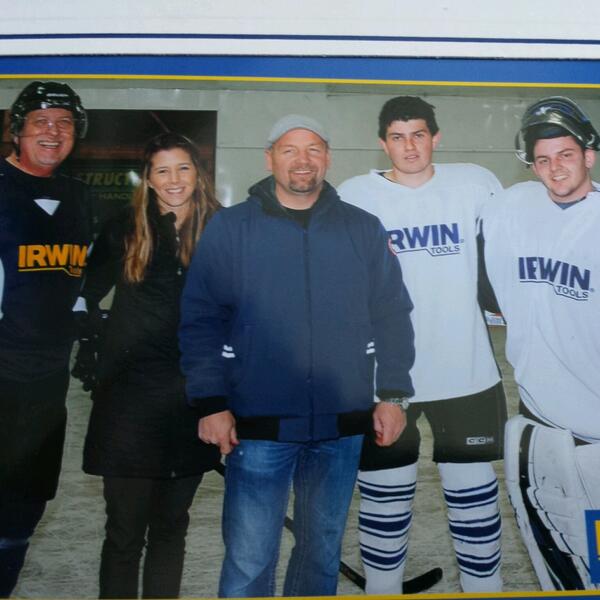 Matt_Soloman's tweet photo. Once in a lifetime experience.  Hockey tournament with Wendel Clark. #starstruck #internship http://t.co/I8NanrJCtX