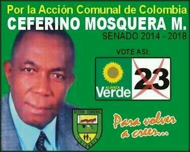 CeferMosquera's tweet photo. Ceferino mosquera #23 al senado http://t.co/ndvDqlb1qz