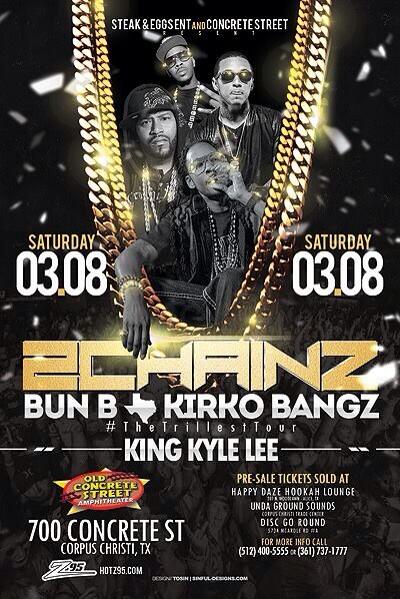 flatline361's tweet photo. I'll be performing tonight in Corpus Christi Tx With 2Chainz, Bun B, Kirko Bangz, And Kyle Lee! Sold Out Show http://t.co/ScqM3v2ki4