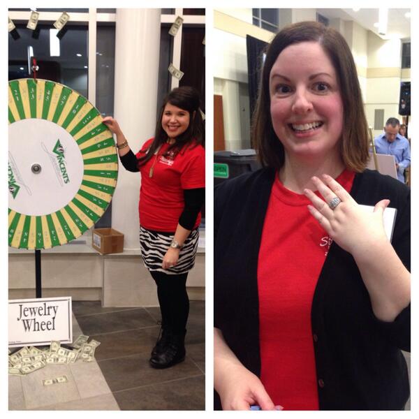QABSJIM's tweet photo. “@maryvillealums: As promised, the jewelry wheel!! @britonbard http://t.co/3HNOok8Jxj” #MUtrivia2014