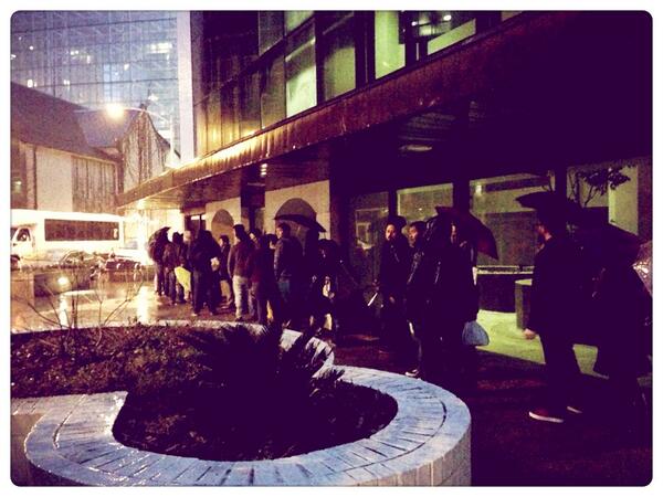 shoptoday's tweet photo. @NeighborsMovie line just, oh, 3 blocks from the theater. And pouring. NBD, @ZacEfron #SXSWbyDC #Efroner http://t.co/TPJwlZQWoW