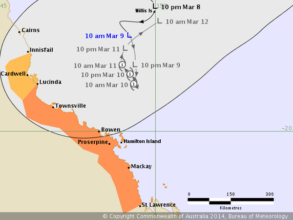 9NewsQueensland's tweet photo. UPDATE: #Cyclone warning current for areas from Lucinda to St Lawrence as tropical low develops #TCWatch #Qld #9News http://t.co/k6NpaingFI