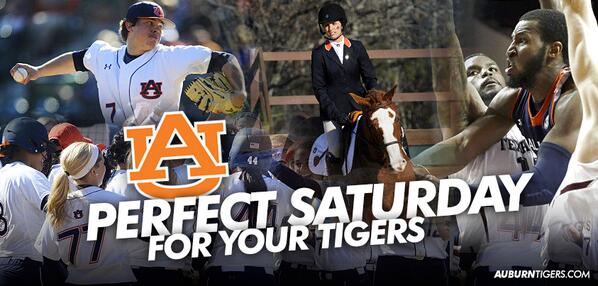 Let's hear a big WAR EAGLE as #Auburn goes 4-0 this Saturday with wins by MBB, baseball, softball and equestrian!