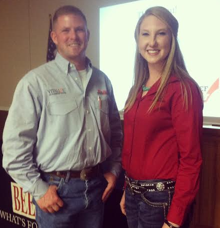 .@bneale0714 with Miss @RachaelWolters, a member of @beefambassador team from #TN! #gobeef @americancw @TNBeefCouncil