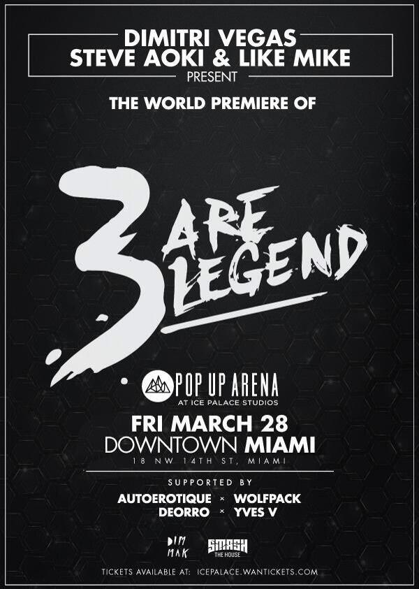 ElectroLife's tweet photo. Dimitri Vegas Steve Aoki &amp; Like Mike estos tres grandes se unen para traernos "3 ARE LEGEND" ¿Que les parece? http://t.co/x1z4qF5KP9