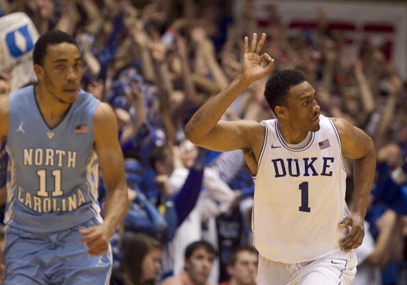 SportsCenter's tweet image. Duke takes control of Tobacco Road! No. 4 Duke beats No. 14 North Carolina, 93-81.
Jabari Parker: 30 Pts, 11 Reb