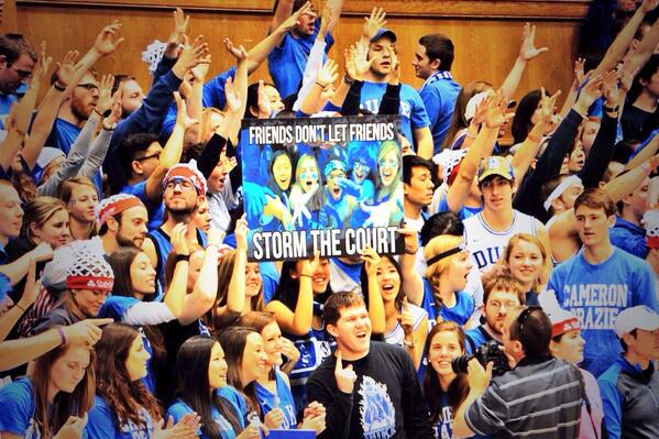 “@dukeblueplanet: PSA from Crazies: Friends don't let friends storm the floor ” this is funny