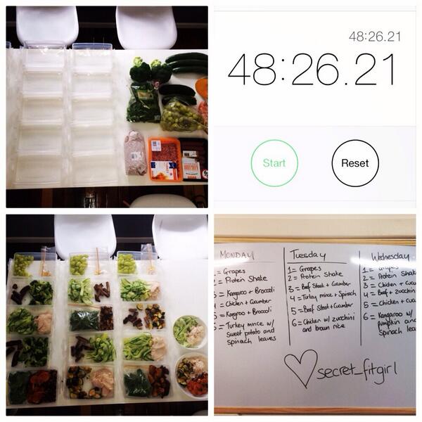 FitGirlSecret's tweet photo. Food prep for three days done in under 50 minutes. #noexcuses #whatsyourexcuse #foodprep #cleaneats #cleaneating http://t.co/hU8qQjn4sx