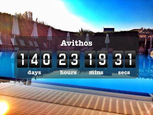 andywarner88's tweet photo. Even though it's warmer than Greece in the UK today, the countdown is on until we reach @AvithosResort! http://t.co/so1J4909M8