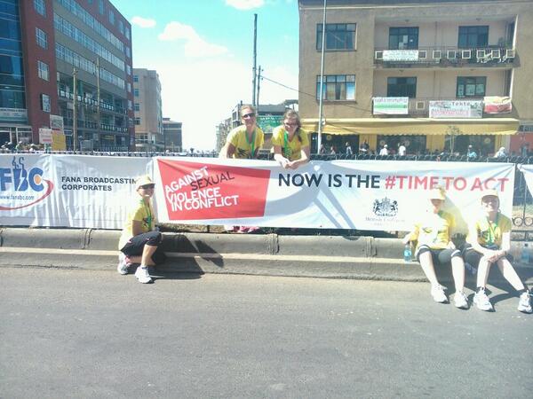 HazelMowbray's tweet photo. #Ethiopia women's 5 km run. UK supporting PSVI #time to act http://t.co/P2oVFLd8SH