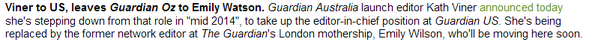 johnb78's tweet image. "I'm going to be taking some time out from Hollywood to edit the Guardian. Wait, what?" #WrongEmily @crikeynews