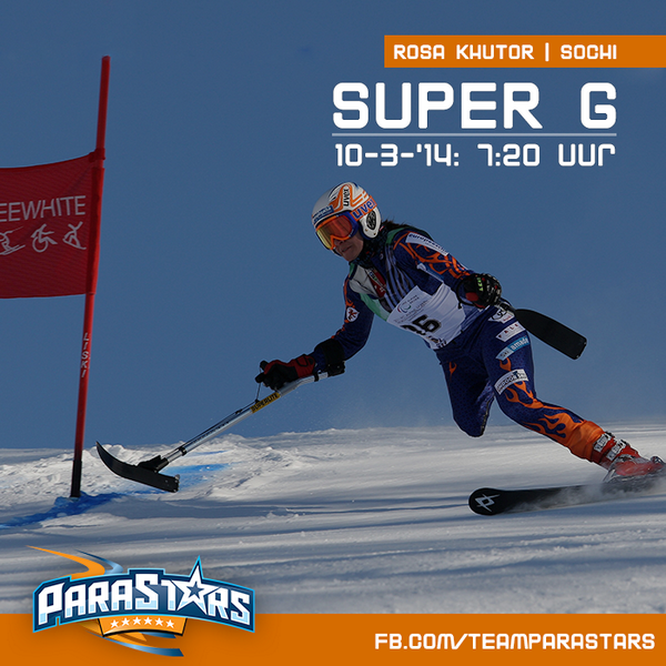 Teamparastars's tweet photo. Volg @AnnaJochemsen maandag live op de Super G in #Sochi2014 om 07:20 op http://t.co/J4UiALPmAF #teamparastars http://t.co/0j7xC3FpVh