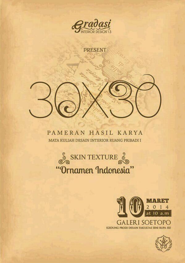 GRD131's tweet photo. Skin Texture Exhibition | 10/3/14 | Ruang T.A. Interior Lt.1 Fakultas Seni Rupa - Desain ISI YK @Interior2012ISI http://t.co/RoClMrYLb0
