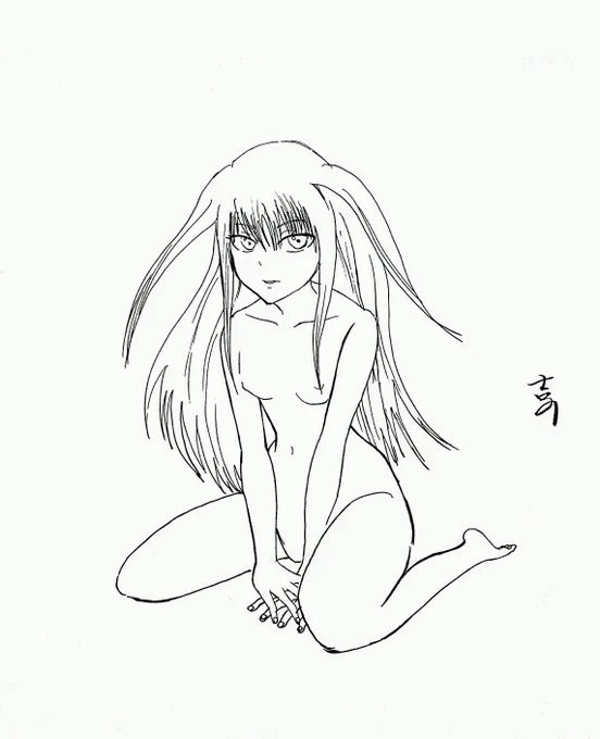 @kinu_riverance こんなんしか描けませんが塗り任せました!笑 あと、おキヌさんのサインもいれていただくとありがたいです! 