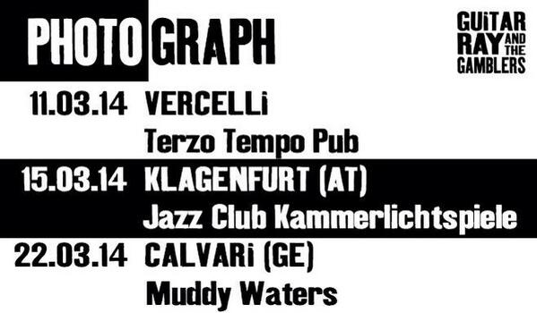 GuitarRay's tweet image. #Photograph Tour upcoming shows: 11 March @terzotempopub (VC) - 15 March @ Klagenfurt (AT) - 22 March @ Calvari (GE)