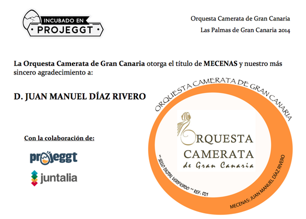 ocgrancanaria's tweet photo. ¿Qué les parece nuestro diploma de agradecimiento a nuestros mecenas? GRACIAS a: @Juntalia y @Projeggt http://t.co/ugVCcHbiEQ