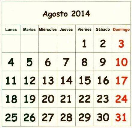 MejoresTwits's tweet photo. Agosto del 2014 tendrá 5 viernes, 5 sábados y 5 domingos. Esto ocurre 1 vez cada 128 años. http://t.co/M7PjxWcpJB