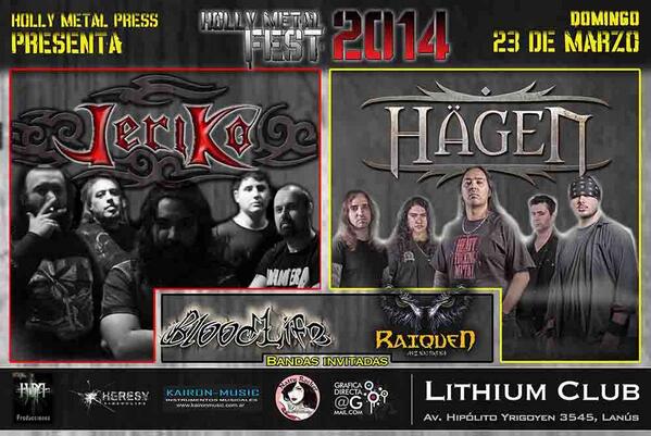HolyMetalProd's tweet photo. el Heavy Metal se hace presente en Lanus. #Jeriko, #HAgen, #Raiquen y #BloodLife http://t.co/XkLZYXhVow