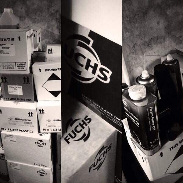 Thanks so much to <a href="/Fuchs_SA/">Fuchs Lubricants SA</a> <a href="/fuchs_silkolene/">FUCHS Silkolene</a> for all the awesome product. Already been put to great use✊ #number1