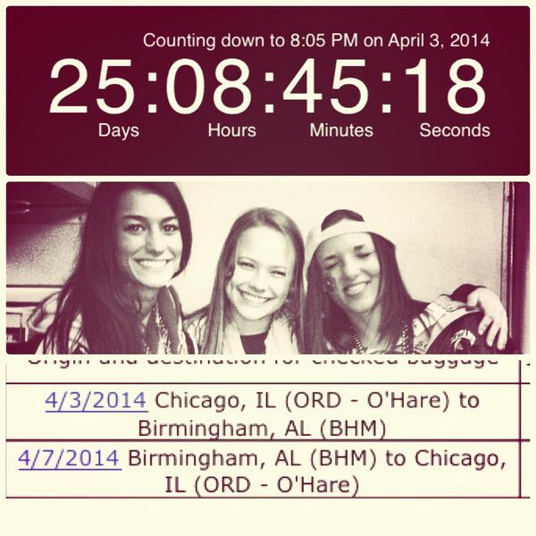 nickicanonaco's tweet photo. FLIGHT IS BOOKED for the double bday celebration at Bama! tuscaloosapalooza countdown🕥
@GracieBway @kaila_travis http://t.co/sv5jVvJ5K9