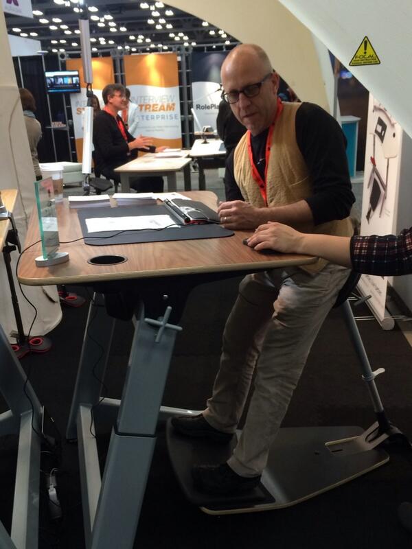 darren_shaw's tweet photo. Standing workstation. This is the future. #sxsw http://t.co/mlXAfJ7Udz