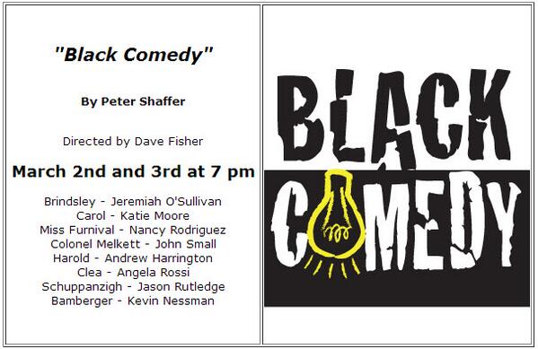 Cast list for our next show, Black Comedy, was announced this week---check it out at acmetheater.com