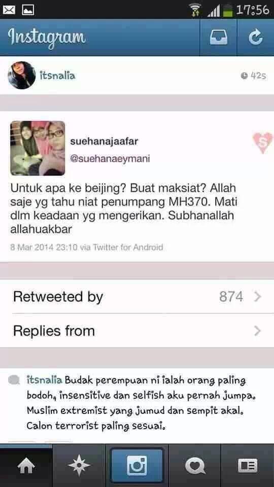 faizbanafe's tweet photo. Apabila berkata tanpa berfikir. Tidak diajar Rasulullah utk bersangka buruk. Di saat negara berkabung, dia menghina.. http://t.co/795r0dBwOp