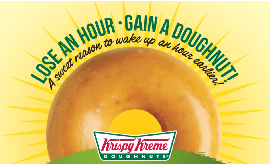 DCThriftyMom's tweet photo. Lose An Hour Gain A FREE Krispy Kreme Original Glazed Doughnut! TODAY- SUNDAY, MAR.9 Details: http://t.co/yld0xZQYRg http://t.co/YBdOortroM