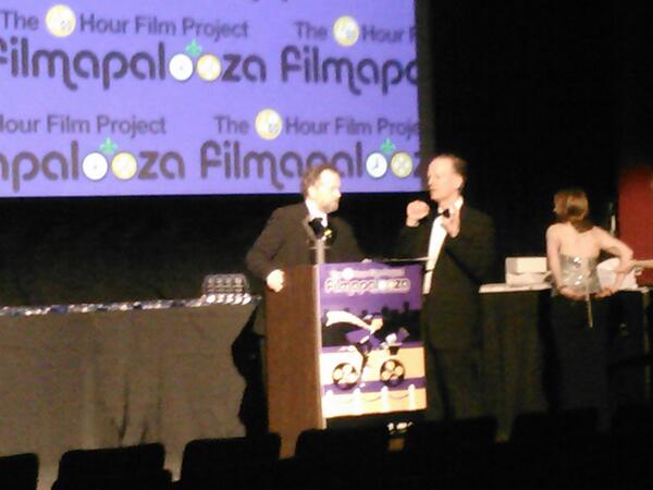 Mark Ruppert and special guest Emcee David Costabile prepping for tonight's awards