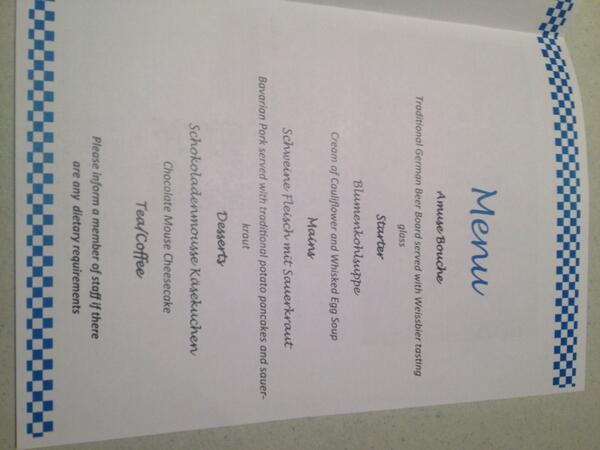 Bayerische5's tweet photo. And finally.... Here is our menu for all of you to have a look. #bayerische #GreatNight #schm http://t.co/oLuwbysDik