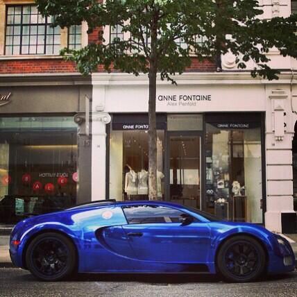 auto_everything's tweet image. Blue Chrome Bugatti
