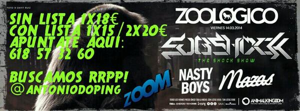 rrpp_doping_zoo's tweet image. ESTE VIERNES #SUBSHOCK A #ZOOLOGICOCLUB MADRID
CONSIGUE LISTAS/VIPS/OFERTAS AQUI:
618 57 32 60

BUSCAMOS RRPP #ZOO