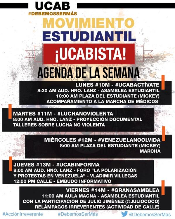 ucabme's tweet image. UCABISTA aquí la agenda de la semana: